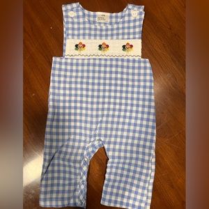 Boys plaid turkey romper